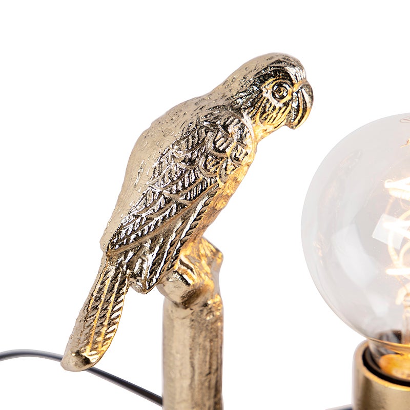 Art Deco tafellamp, zwart met goud, 23 cm - Pajaro