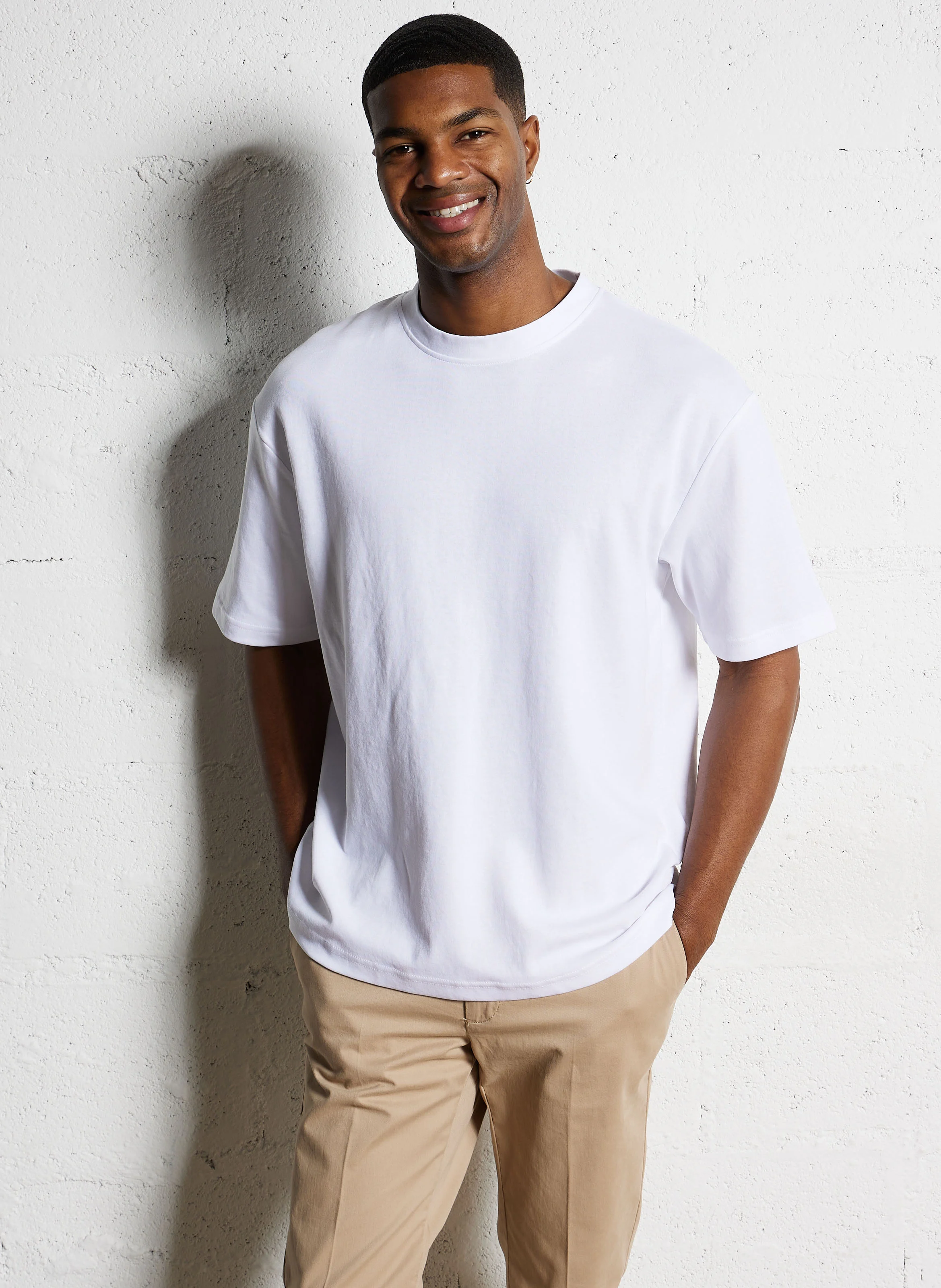 LOOSEOSCAR - Tee-shirt oversize en coton bio mélangé | Blanc