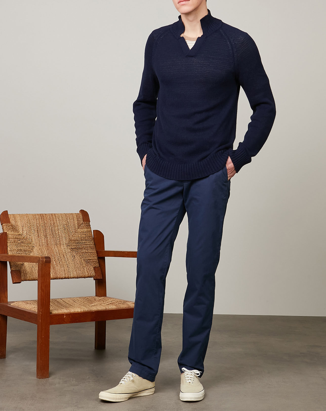 Hartford Pull en Coton & Cachemire Open Polo bleu