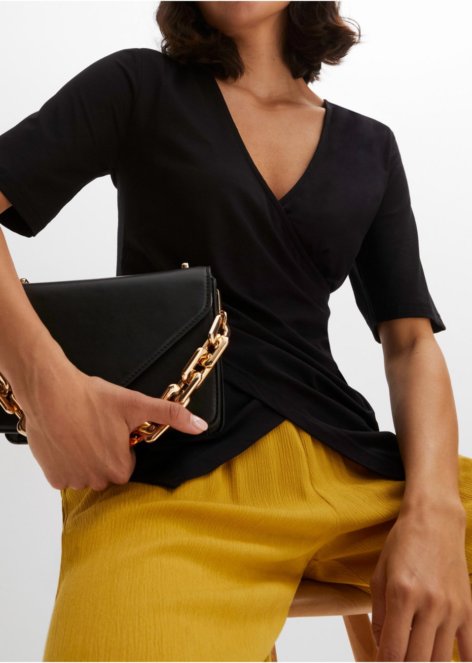 T-shirt effet cache-cœur en viscose durable