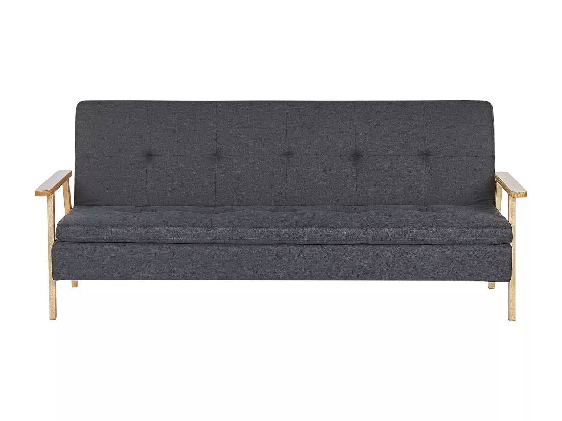Canapé-lit en tissu gris foncé TJORN