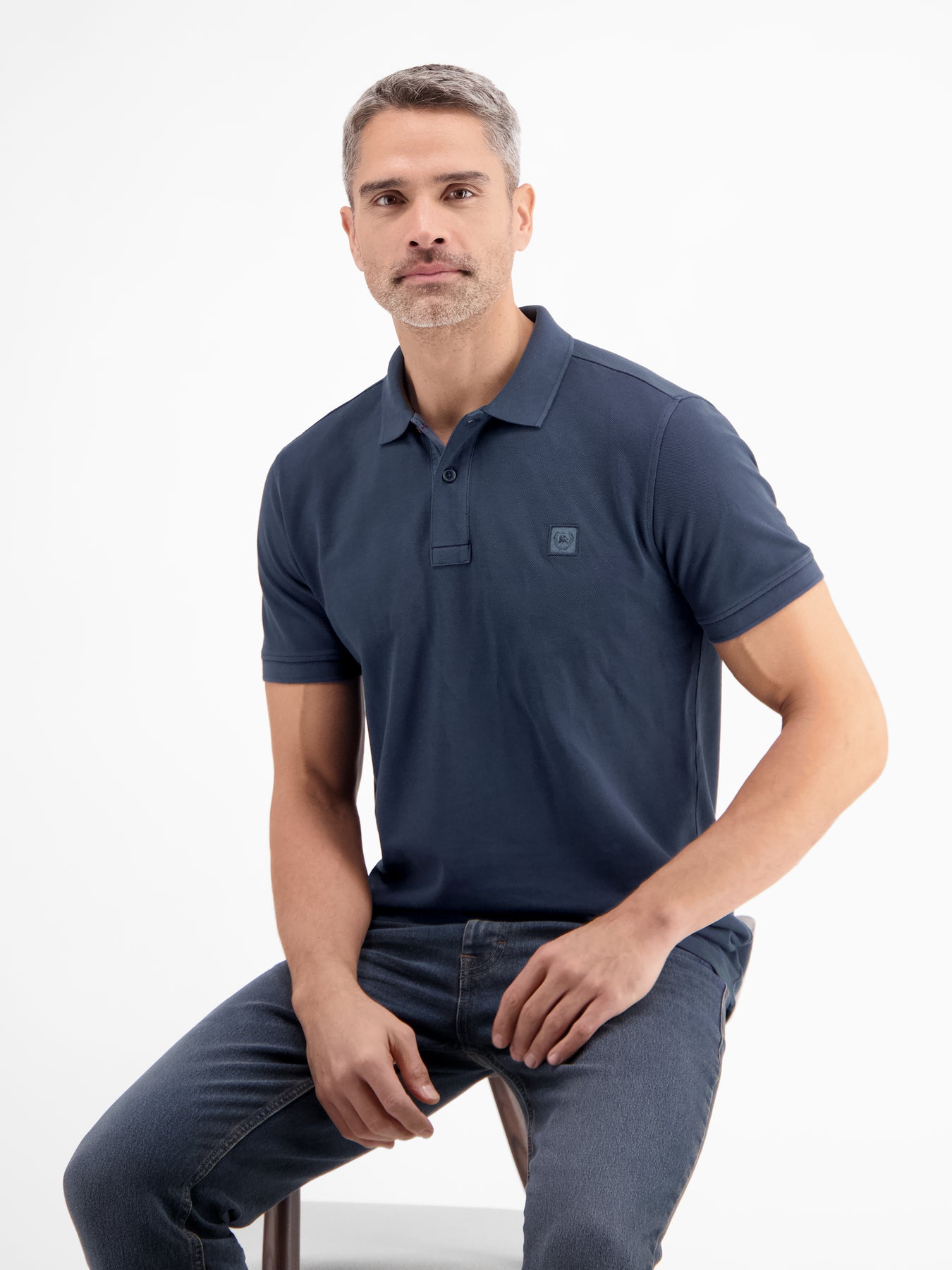 Herren Poloshirt in gewaschener Optik