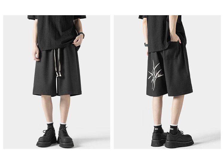 AXEN - Shorts met hoge taille en bladprint