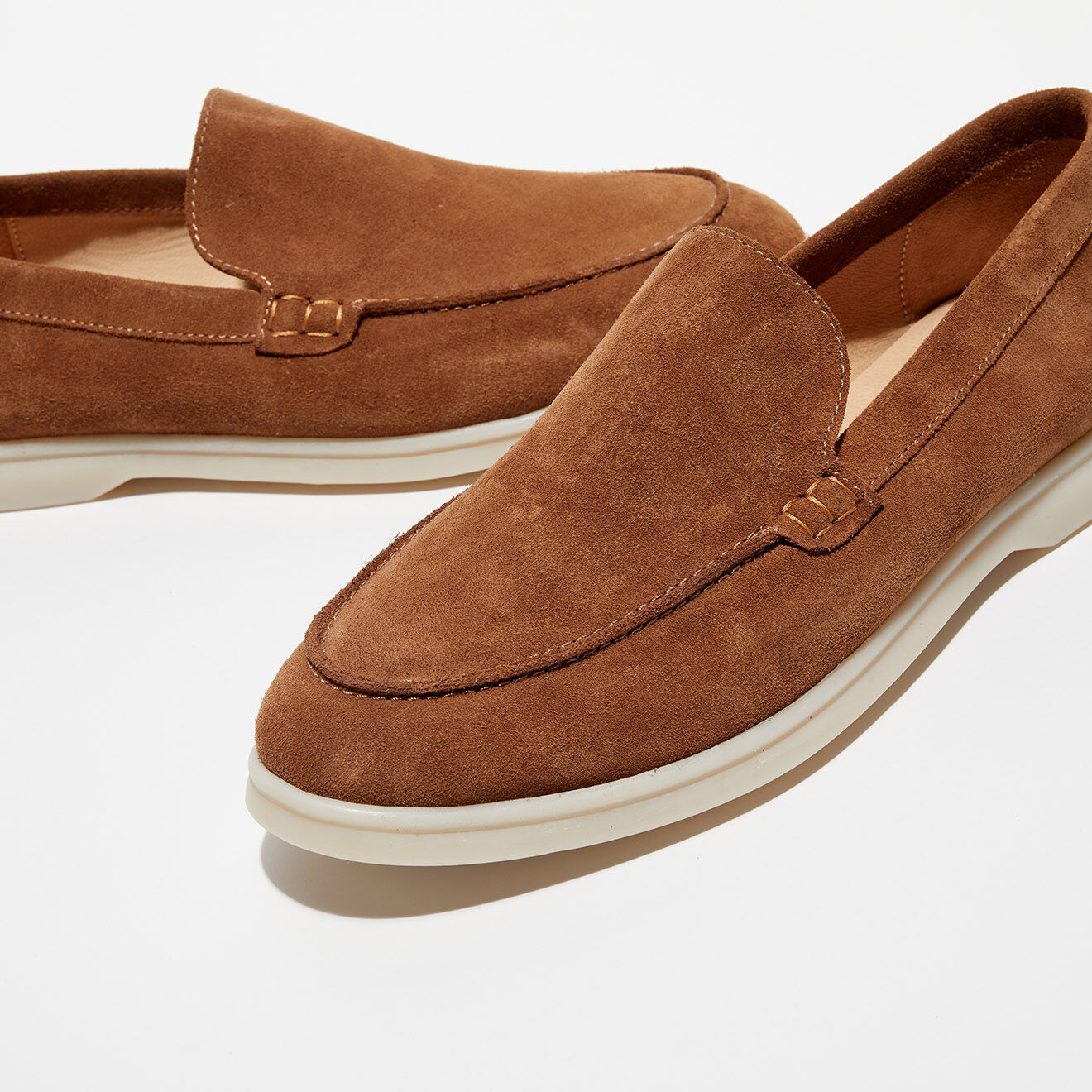 Loafers Mocassins en Velours de Cuir Jules tabac