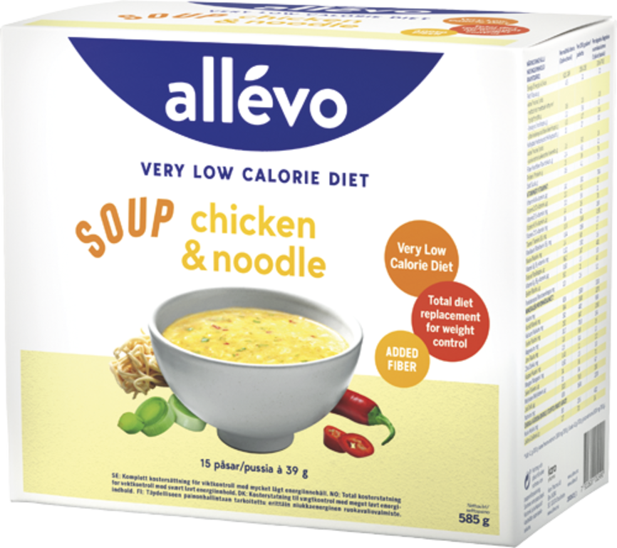 Allevo VLCD suppe chicken & noodle 15 x 39 g