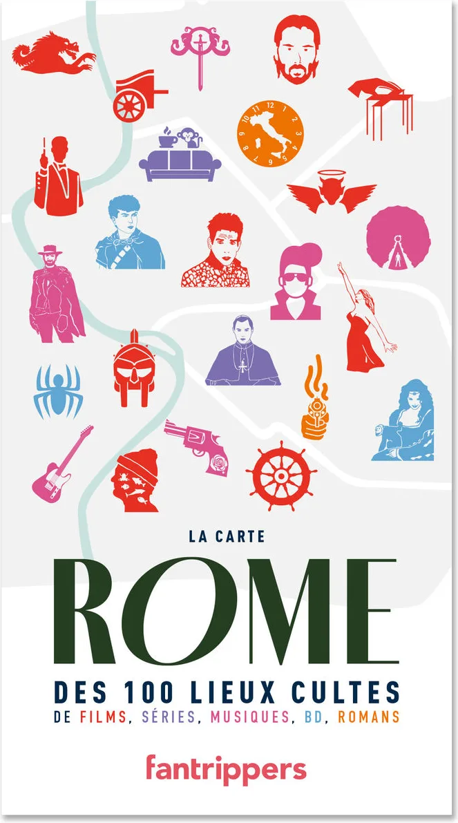 Carte de Rome des 100 lieux cultes Livres