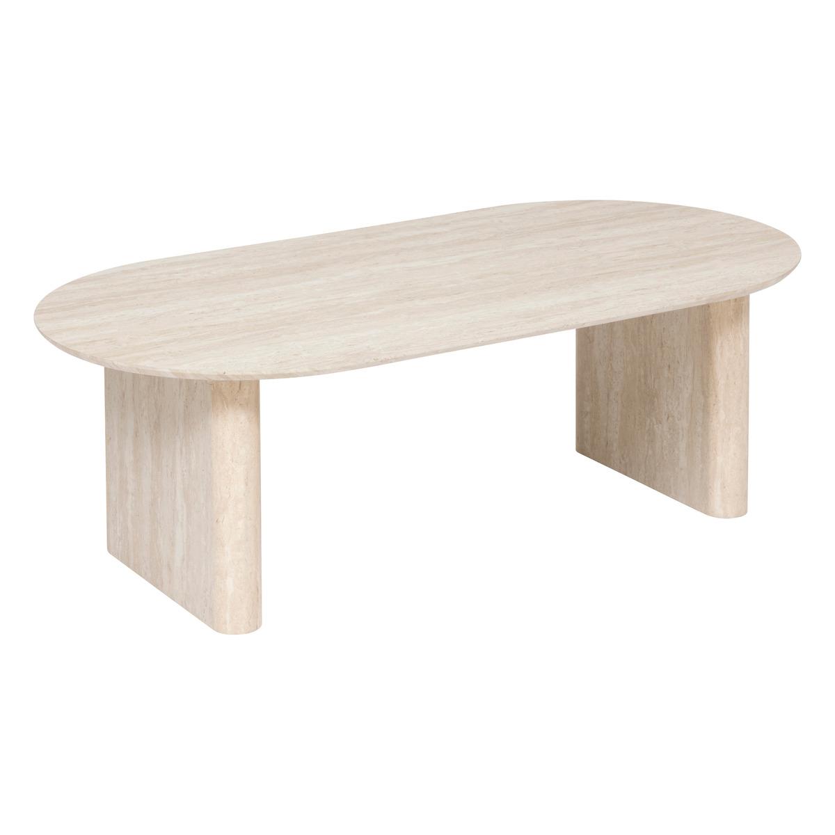 TABLE BASSE ANAYA EFFET TRAVERTIN BEIGE 120X60X40CM