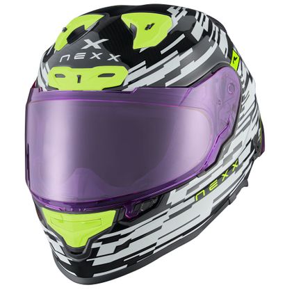 Casque Nexx X.R3R - GLITCH RACER - Blanc / Multicolore