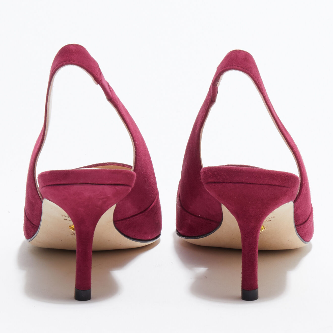Stuart Weitzman Slingbacks en Velours de Cuir Leilana framboise - Talon 7.5 cm