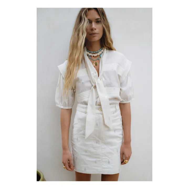 JoSephine Blouse Noeud Mojito Métallisée | Ecru