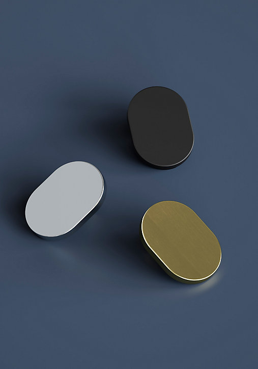 Bouton de meuble ovale Minzh gris ⌀.35mm x L.25mm