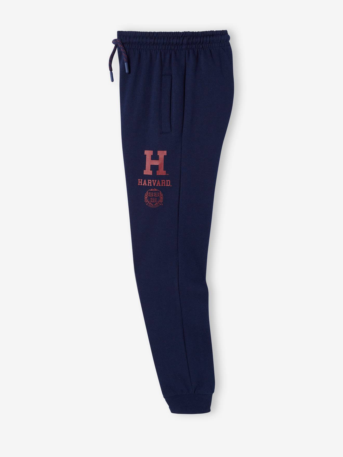 Calça de moletom lisa azul-escura Harvard® com estampas