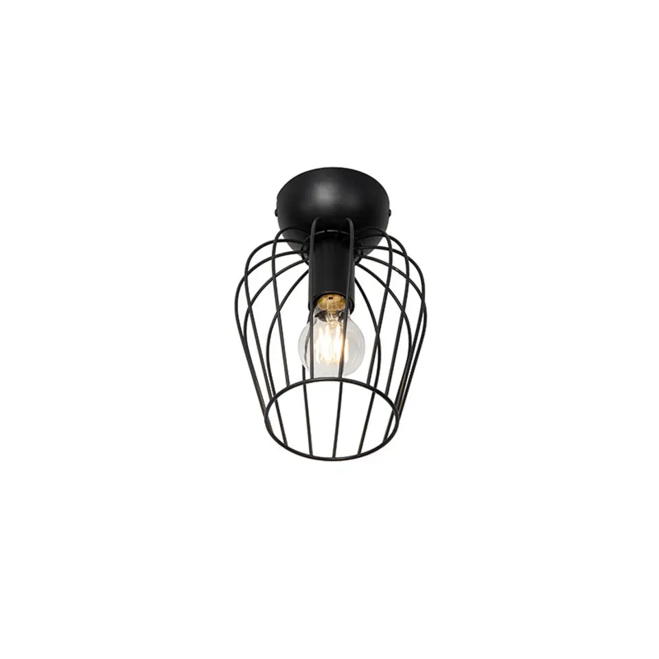 Qazqa plafondlampen palica zwart e27