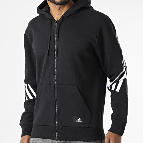 Sweat Zippé Capuche A Bandes Future Icons 3 Stripes H46526 Noir