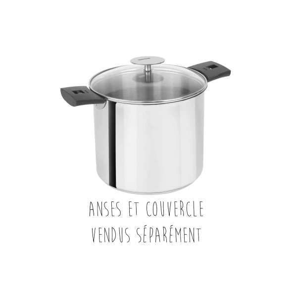 Marmite Mutine inox sans couvercle 24 cm 9,54 L Cristel