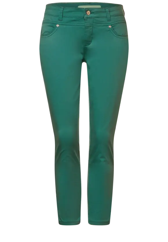 Casual Fit Satinlook Hose - lagoon green