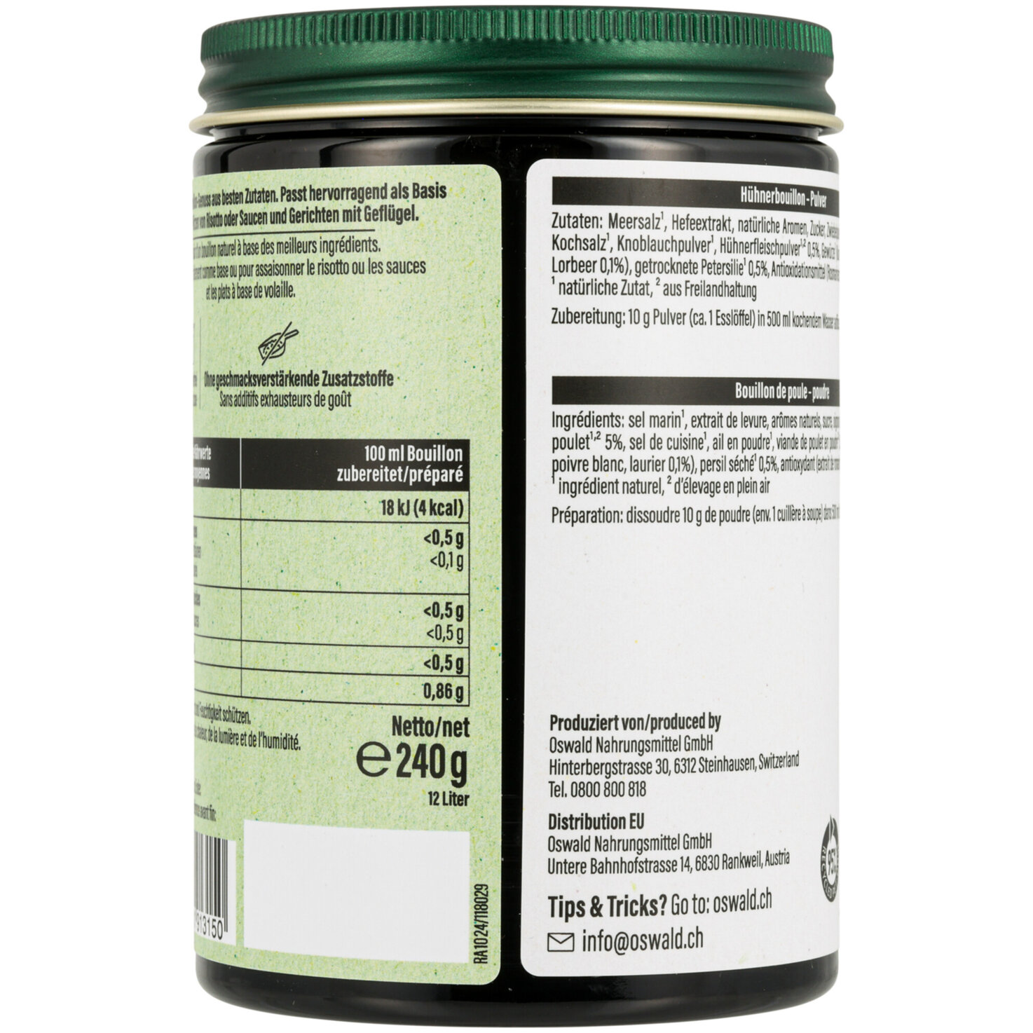 Oswald Naturschätze Hühnerbouillon Pulver