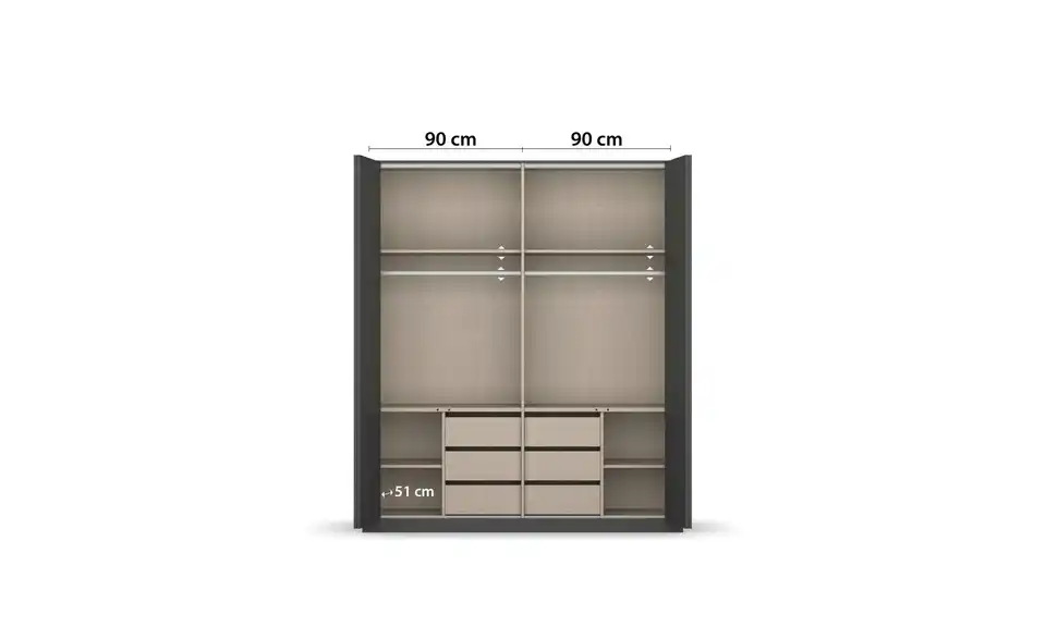 Falttürenschrank 181 cm 4 Stück