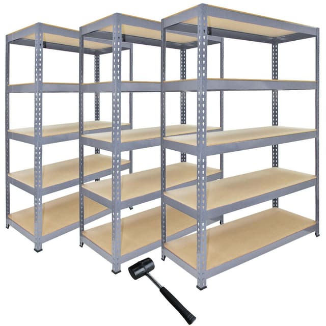 3 x Q-Rax Grå Metal Racks Enheder 120 x 50 x 180 cm