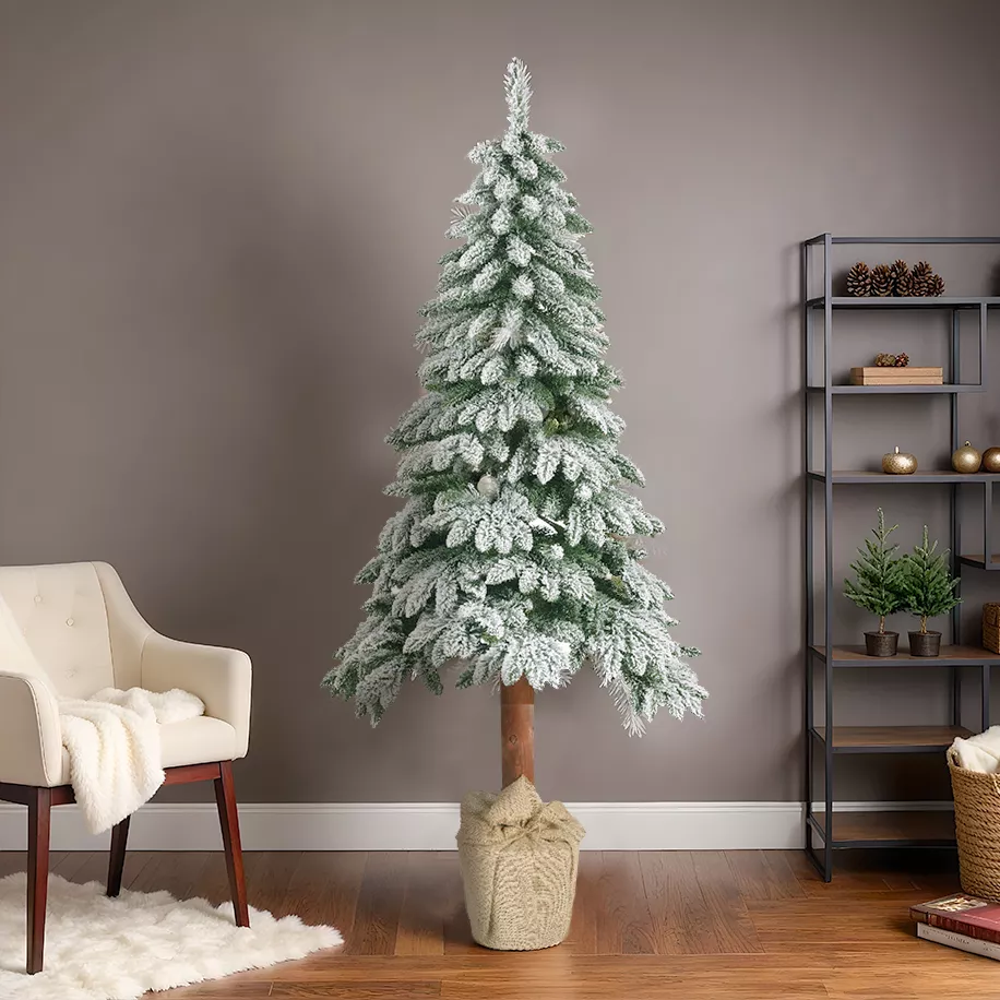 Sapin artificiel de Noël H210 cm Tora Vert enneigé