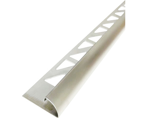Kwartcirkel eindprofiel, geborsteld roestvrij staal, 300 cm, 8 mm