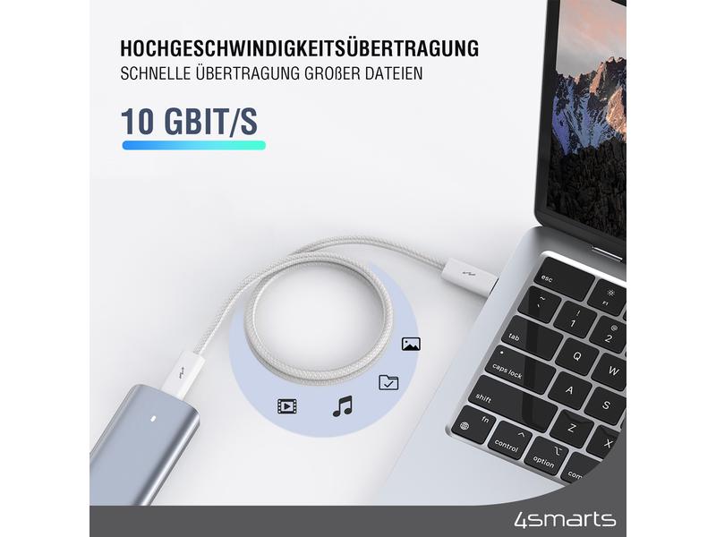 4smarts USB 3.1-Kabel PremiumCord 240W USB C - USB C 1.5 m USB-C Kabel PremiumCord 240W 1.5m weiss, Case Friendly