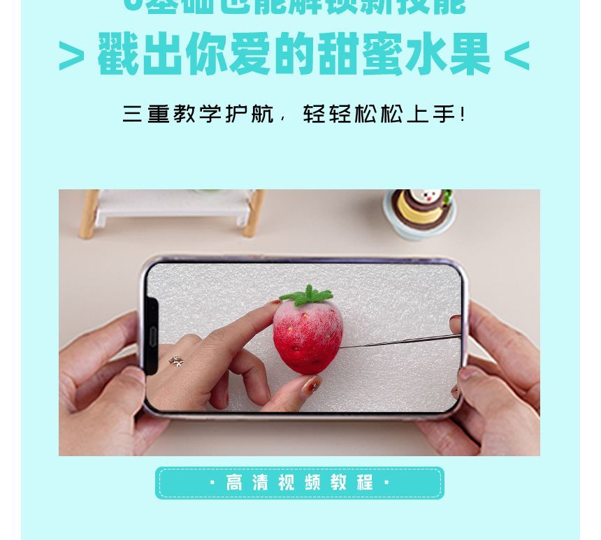 Kneavist - Fruit DIY naaldviltset (verschillende ontwerpen) (alleen Chinese instructies)