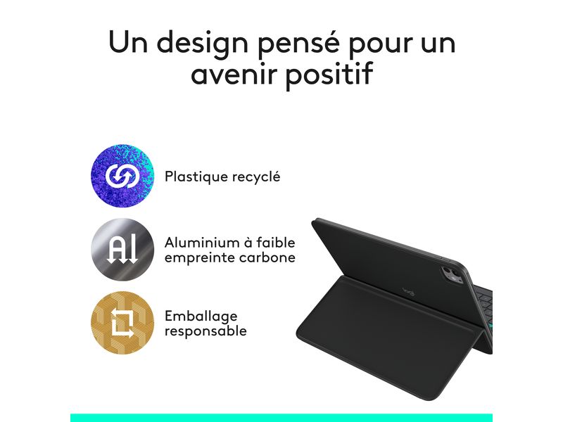 Logitech Tablet Tastatur Cover Flip Folio iPad Pro & Air13 Vielseitiges iPad Cover mit verstaubarer Tastatur