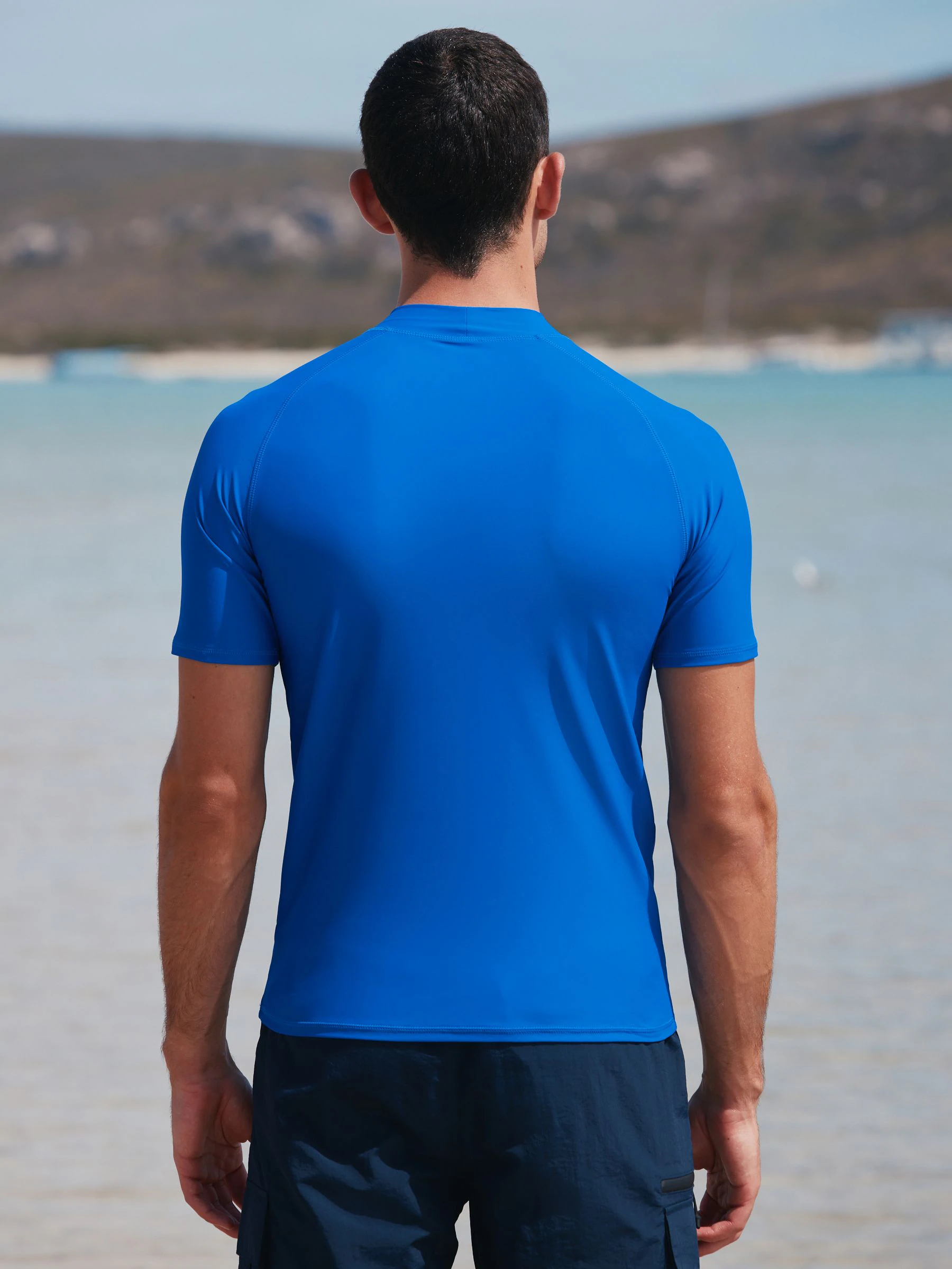 Kobaltblauw - Actief rash vest met korte mouwen