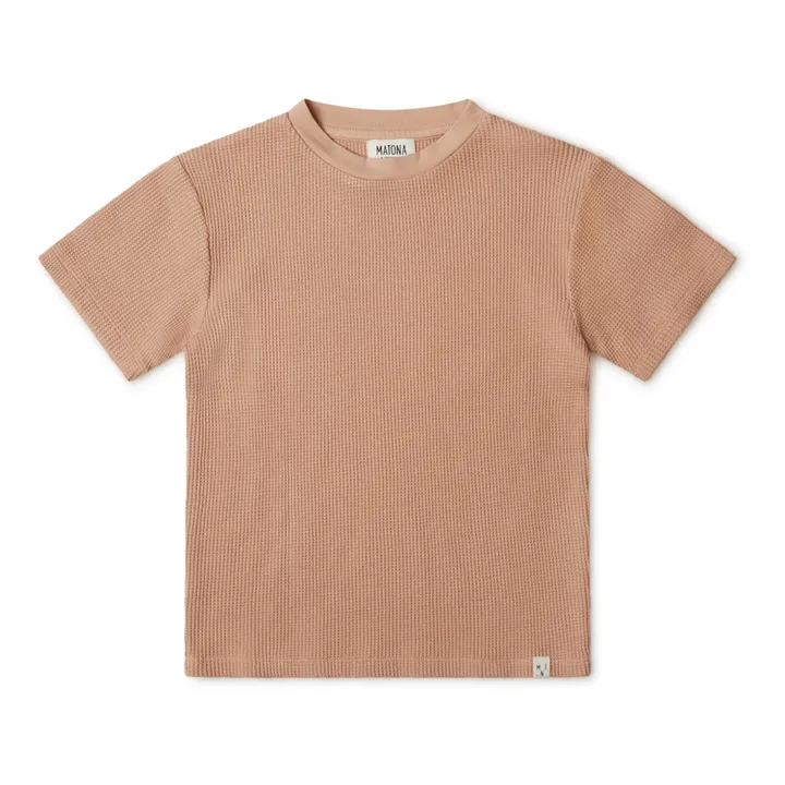 Matona T-Shirt Coton Bio Gaufré | Rose pêche
