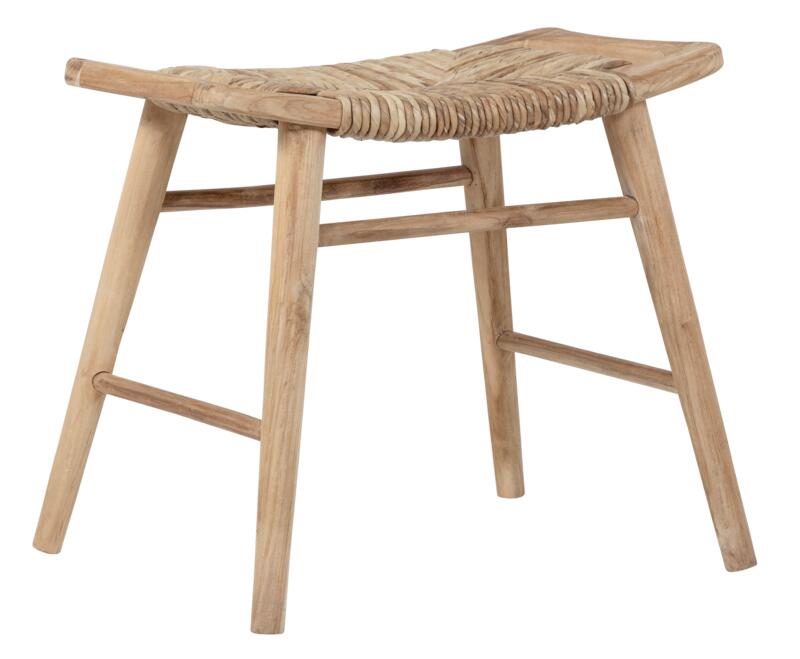 MUST Living Stool Rex,50x55x42 cm, recycled teakwood with banana ba...