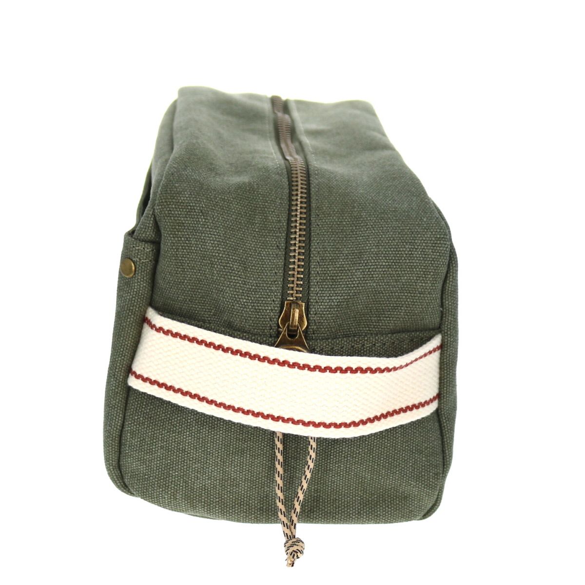 Trousse de toilette en toile kaki .