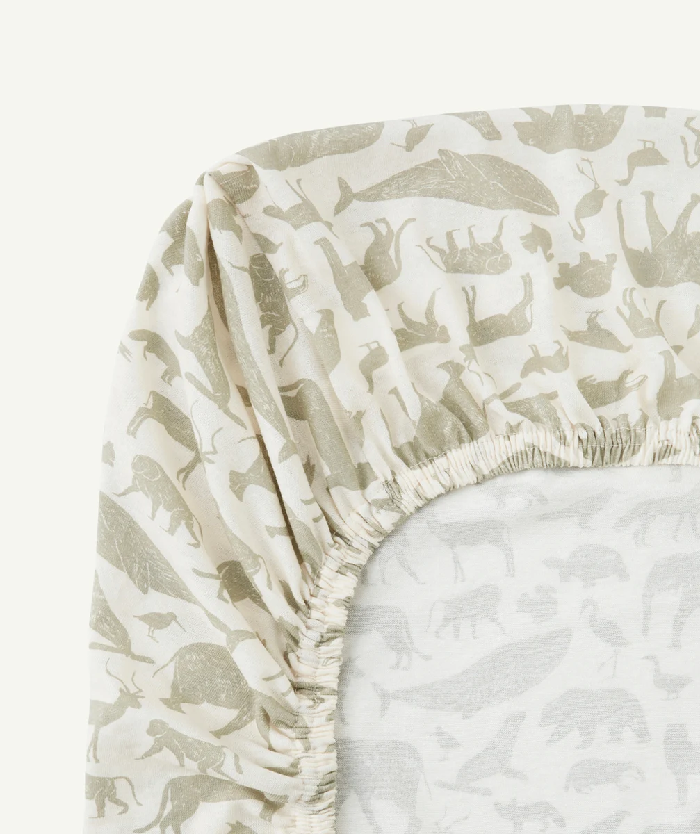 JOLLEINDRAP HOUSSE EN COTON IMPRIMÉ ANIMAUX VERT OLIVE