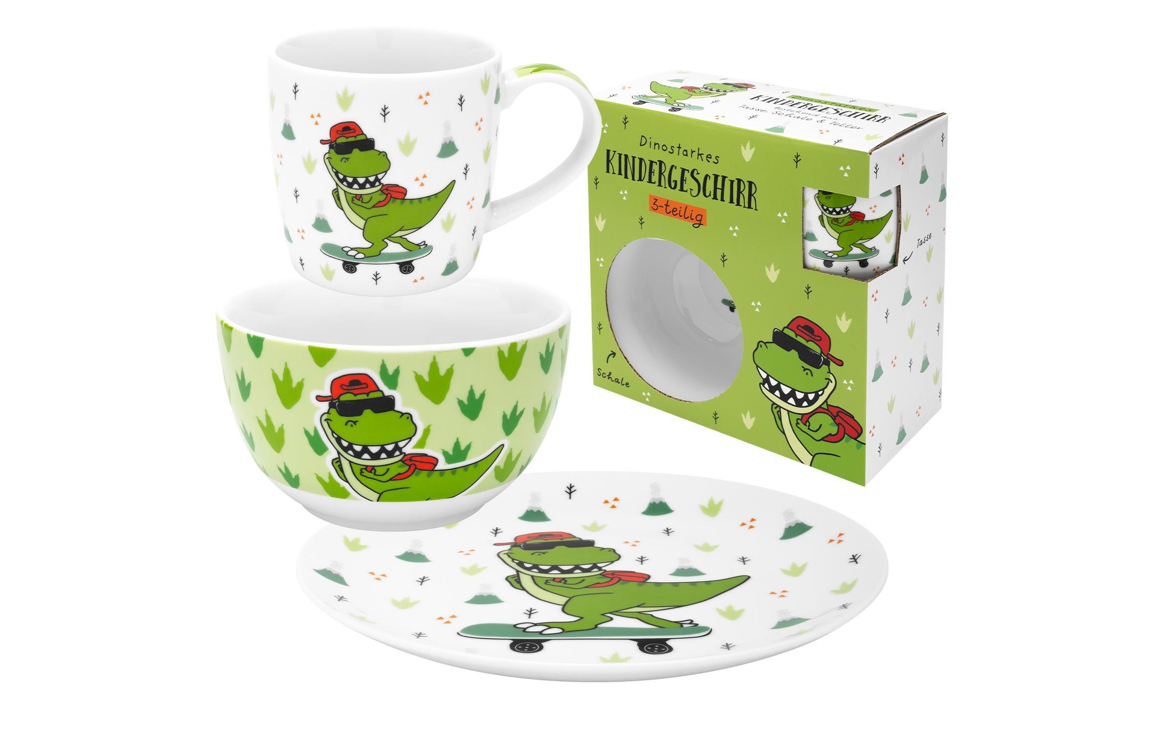 Kindergeschirrset Dinosaurier 3-teiligGeschirrset für Kinder