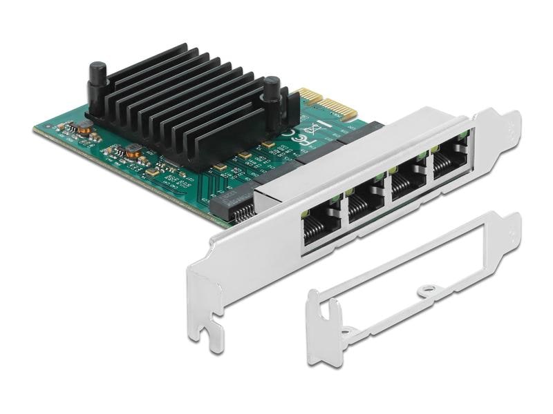 Delock Netzwerkkarte 4x 1Gbps, RTL8111 PCI-Express x1 Delock PCI Express x1 Karte 4 x RJ45 Gigabit LAN RTL8111