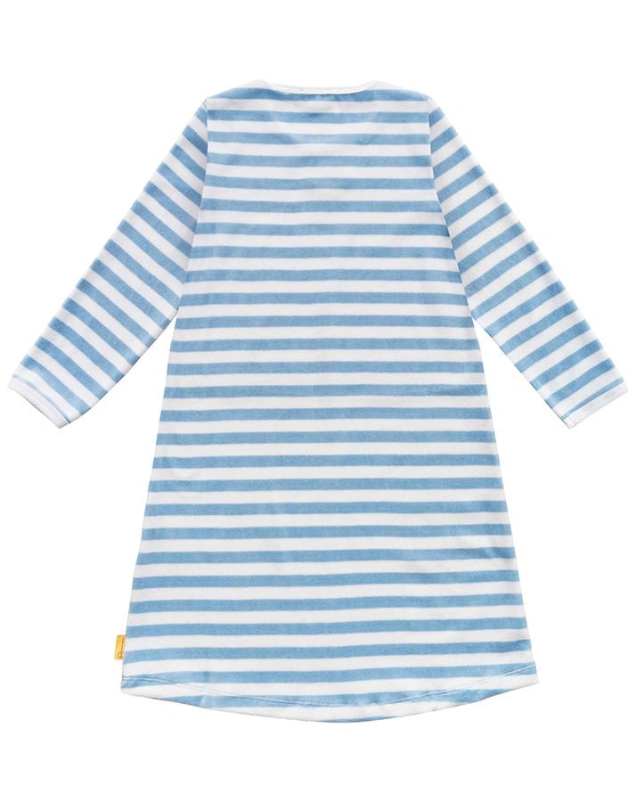 Nicki-Nachthemd BASIC gestreift in blau/weiß