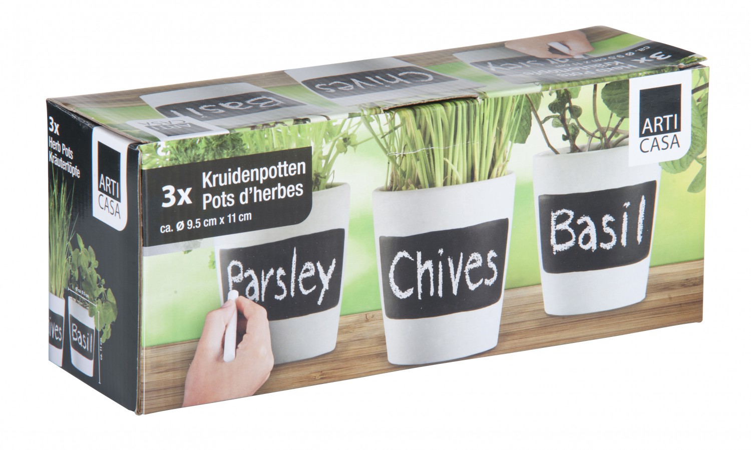 Kräutertopf 3er Set beschriftbar