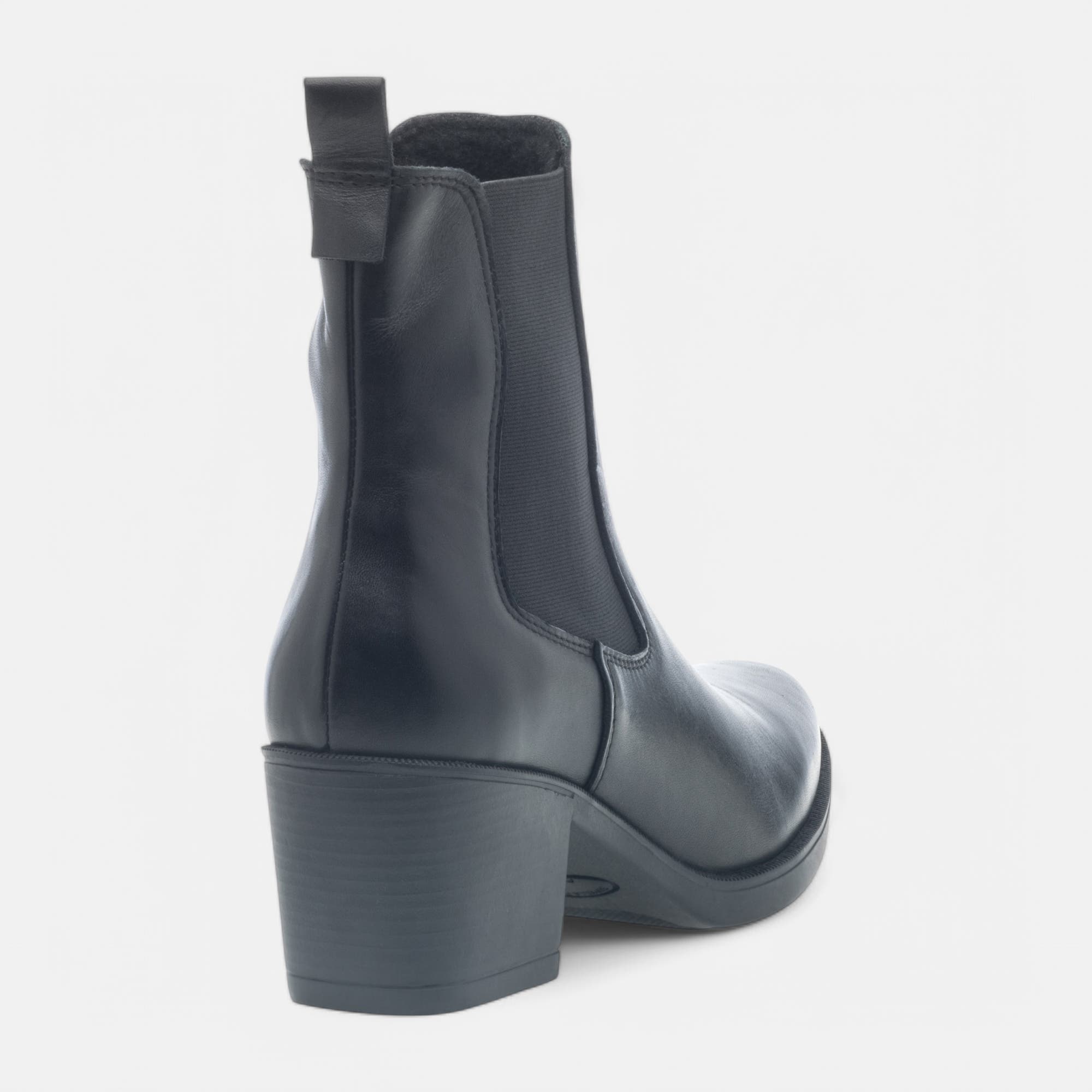 Santiags à talon Femme en cuir noir
