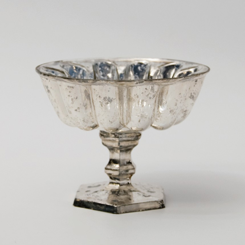 Pokal 'Lier', aus Silberglas, H 12 cm, Ø 14,5 cm von fischer's lagerhaus
