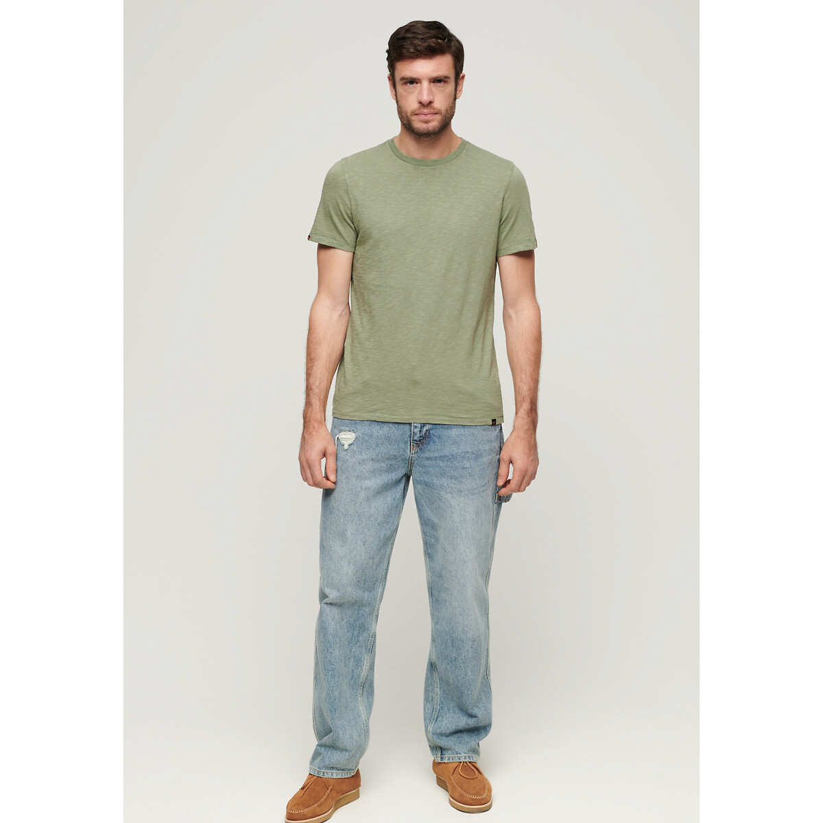 Camiseta de gola redonda SUPERDRY com textura irregular