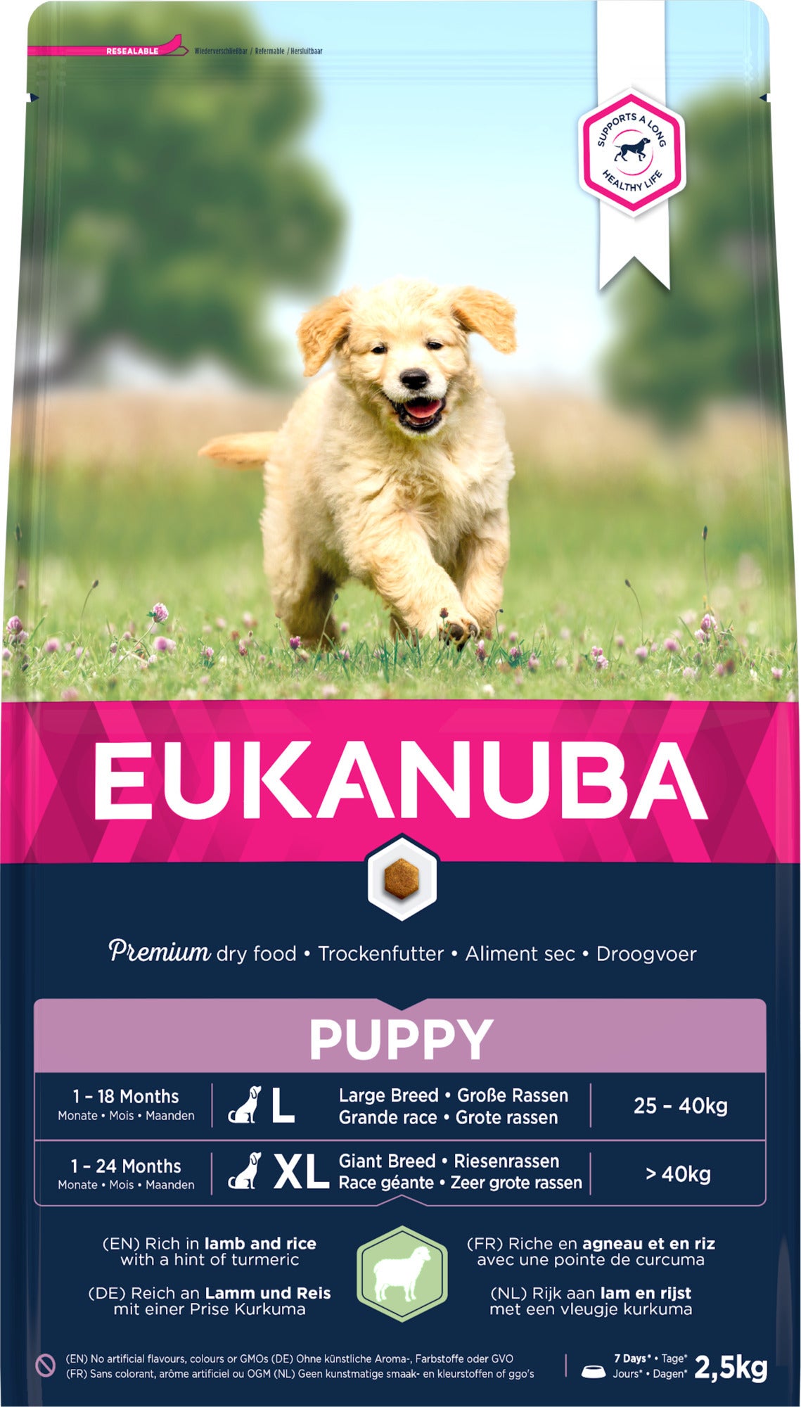 Eukanuba hondenvoer puppy (extra) groot lam en rijst 2,5 kg