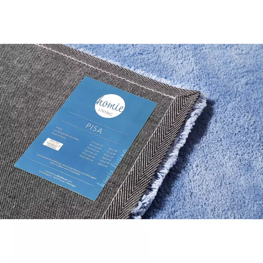 Homie Living Hochflorteppich Pisa blau