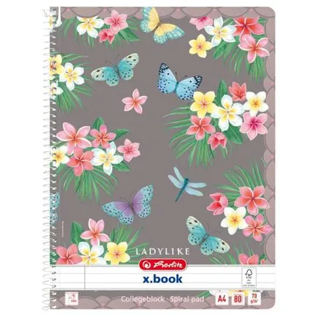 Herlitz Spiralblock A4 Ladylike 80 Blatt, 1 Stück, 2-fach sortiert