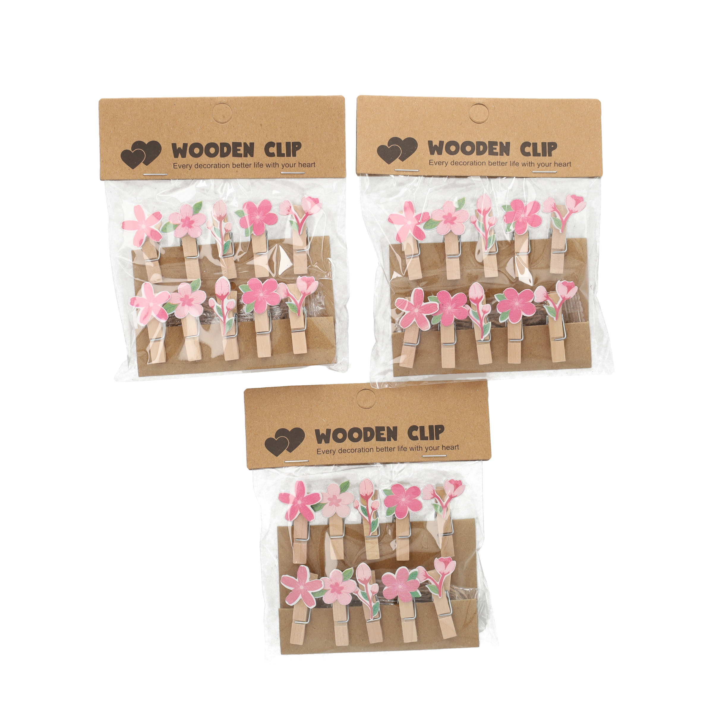 (30er Set) 4cm Holz Klammern DIY Bastel Deko Wäscheklammern - Blumen