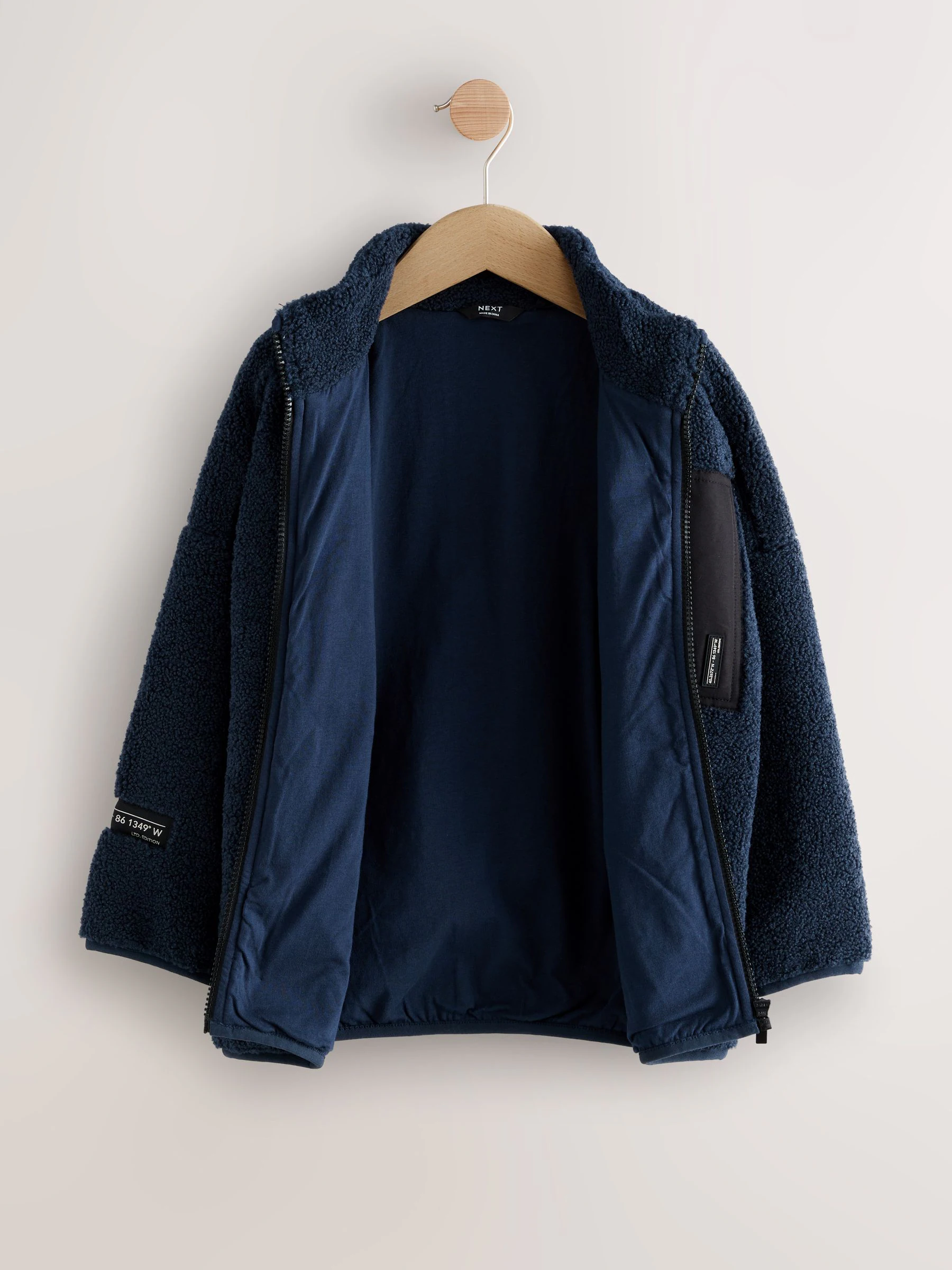 Blauw - Fleecejack met ritssluiting (3-16jr)