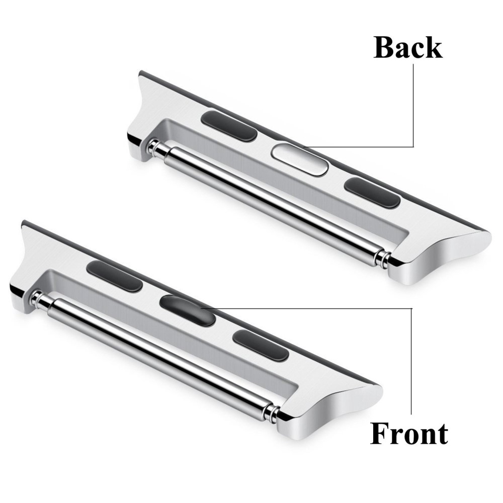 (2er Set) Apple Watch (42/41/40/38 mm) Armband Adapter Verbindungsstück Federverschluss - Silber