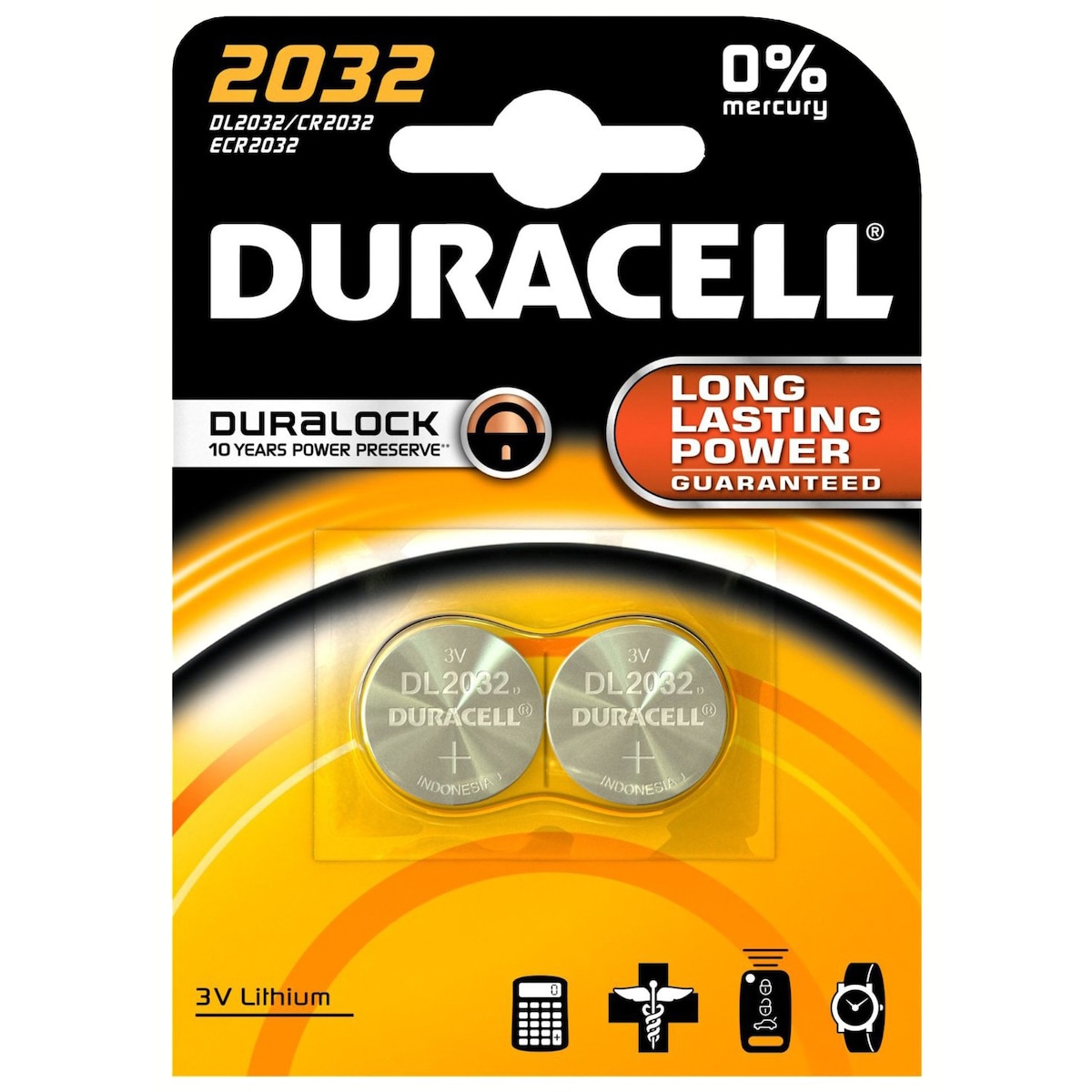 Duracell batteri CR2032 (2 stk)