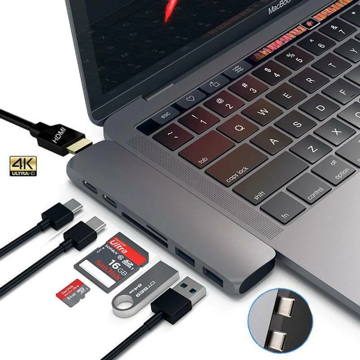 Justgreenbox Adaptateur Hub Type-C - Thunderbolt 3.1 vers HDMI 4K