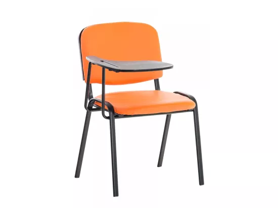 Chaise de salle à manger - Similicuir & Métal noir mat - Orange - Ken mit Klapptisch
