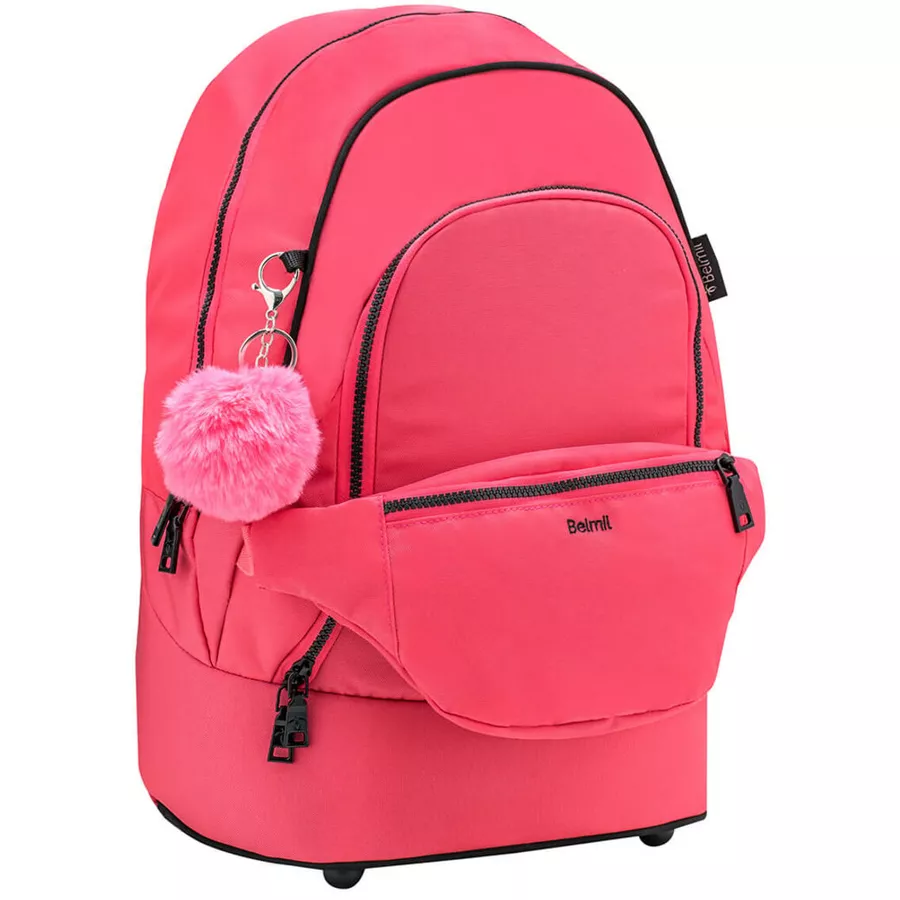 Belmil Schulrucksack 2-IN-1 Schulrucksack & Gürteltasche Coral Paradise